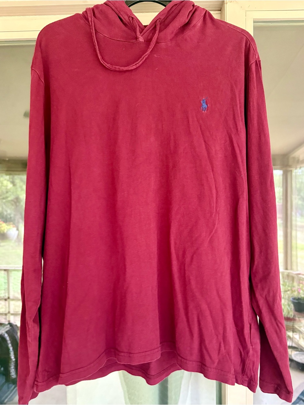 Polo by Ralph Lauren Men's Burgundy Hooded Long-Sleeve Shirt
